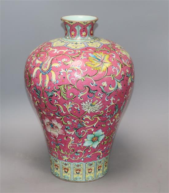 A Chinese famille rose vase